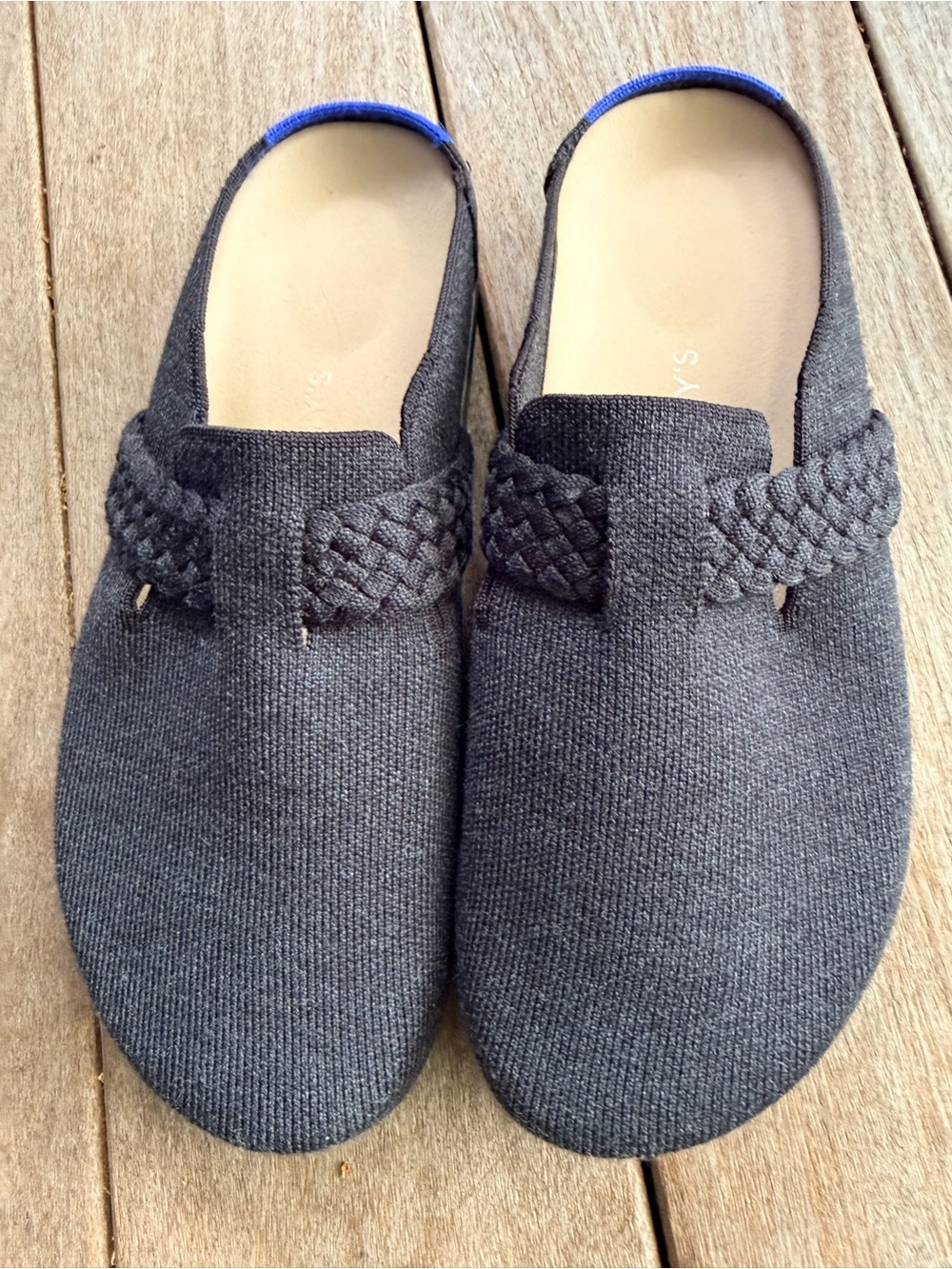 Rothy's Black Knit Braided-Detail Mules